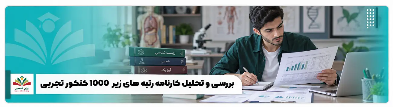 بررسی و تحلیل کارنامه رتبه های زیر 1000 کنکور تجربی