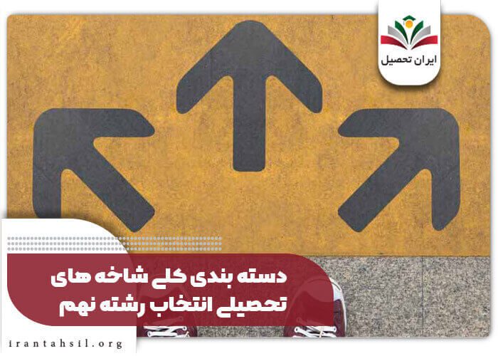 دسته بندی کلی شاخه های تحصیلی انتخاب رشته نهم