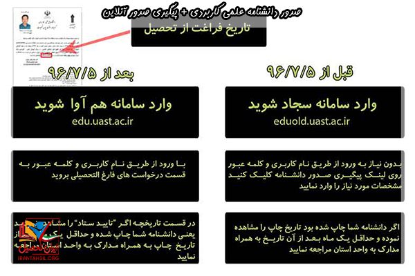 پیگیری صدور دانشنامه علمی کاربردی