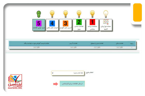 گام یازدهم ثبت نام واحد پذیرنده در سامانه کارورزی اداره کار