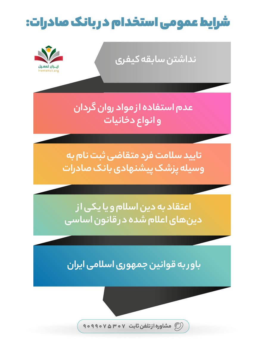 شرایط عمومی استخدام در بانک صادرات