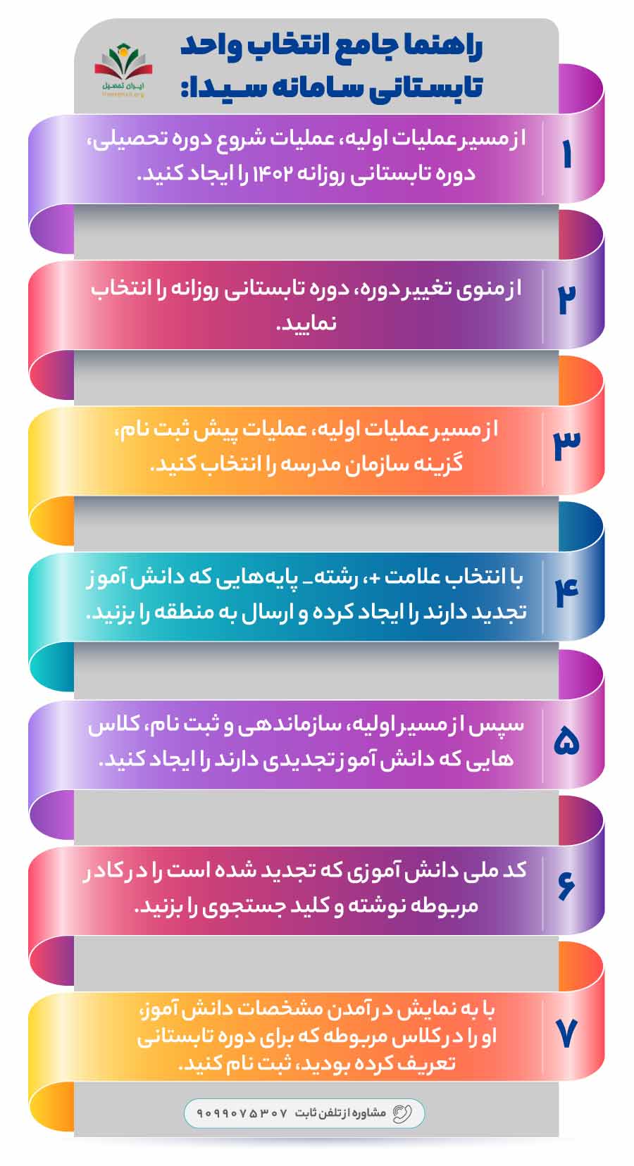راهنما جامع انتخاب واحد تابستانی سامانه سیدا