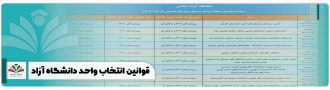 قوانین انتخاب واحد دانشگاه آزاد
