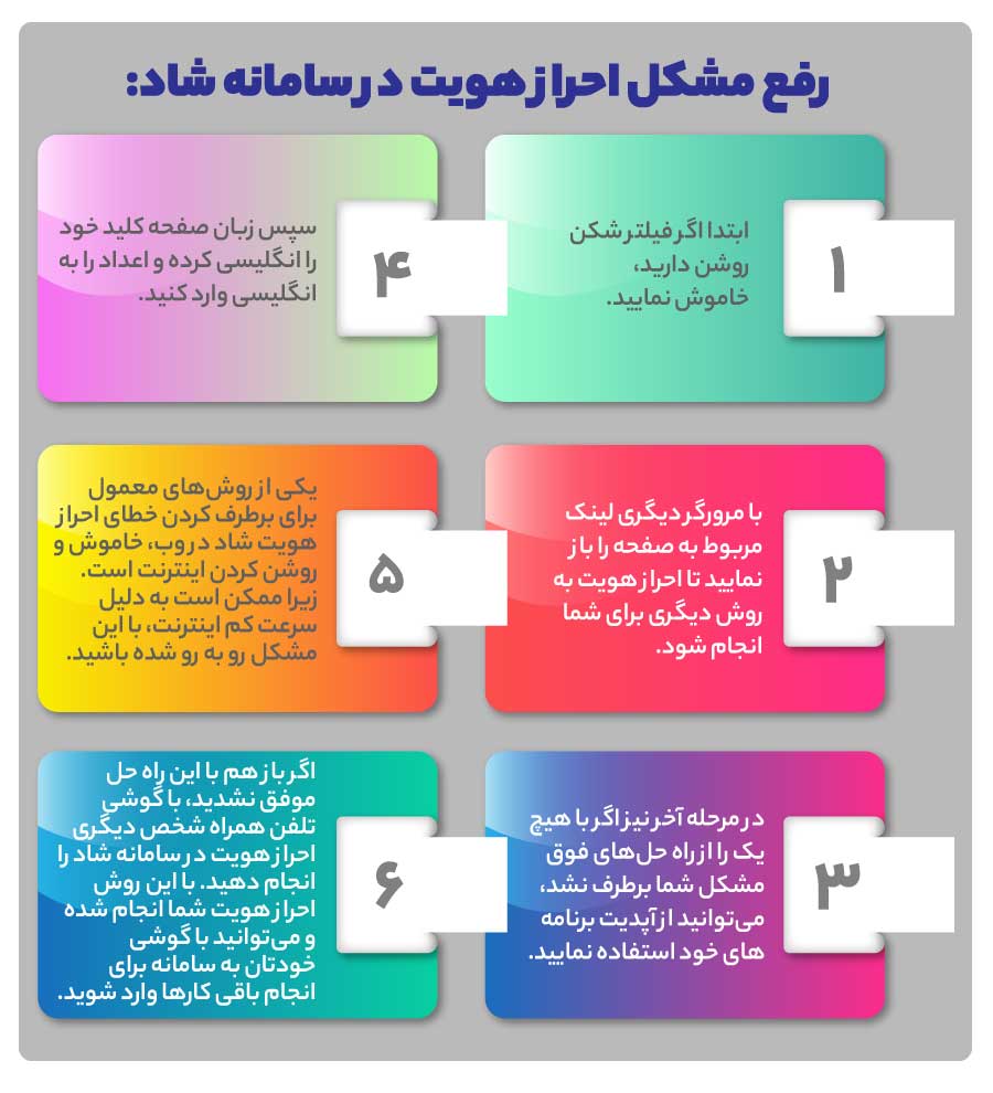 رفع مشکل احراز هویت در سامانه شاد
