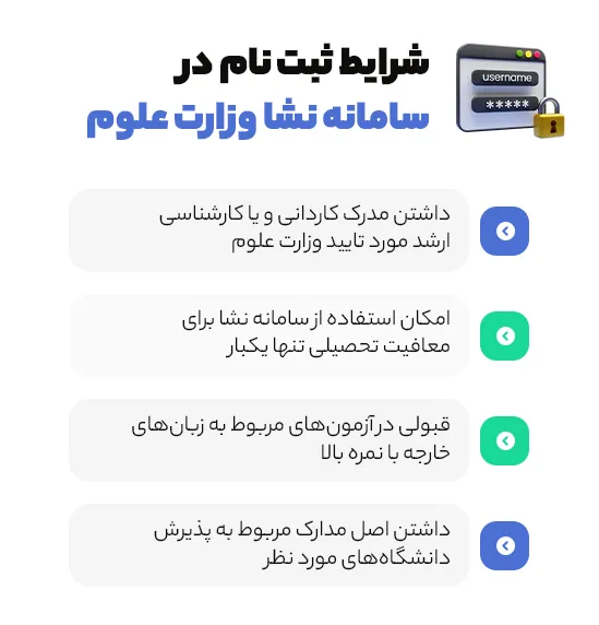 شرایط ثبت نام در سامانه نشا وزارت علوم