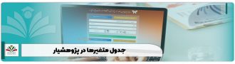 جدول متغیرها در پژوهشیار