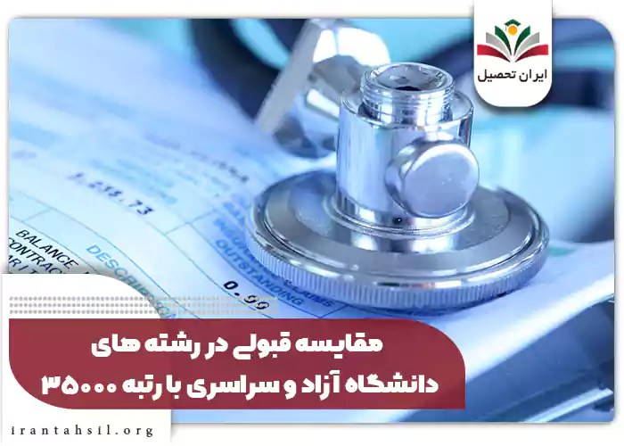 مقایسه قبولی در رشته های دانشگاه‌ آزاد و سراسری با رتبه 35000