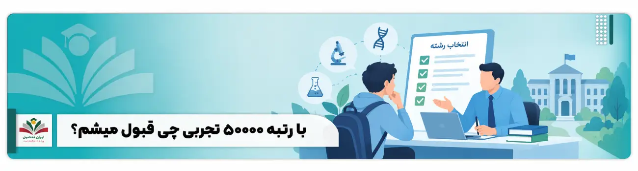 عکس شاخص با رتبه ۵۰۰۰۰ تجربی چی قبول میشم