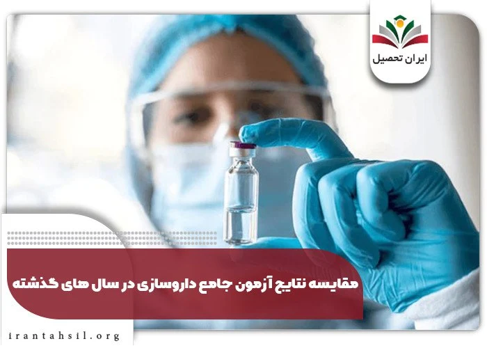 مقایسه نتایج آزمون جامع داروسازی در سال های گذشته
