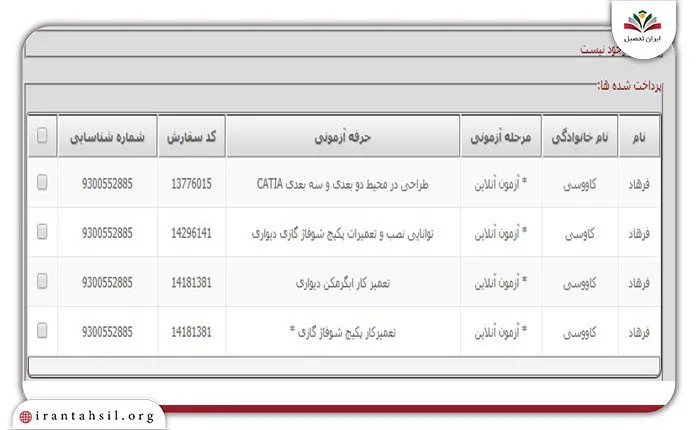 نحوه پرداخت هزینه صدور گواهینامه فنی حرفه ای