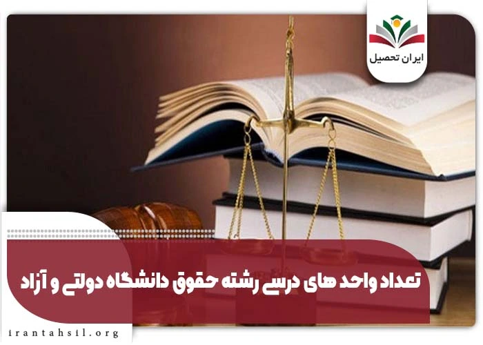 تعداد واحد های درسی رشته حقوق دانشگاه دولتی و آزاد