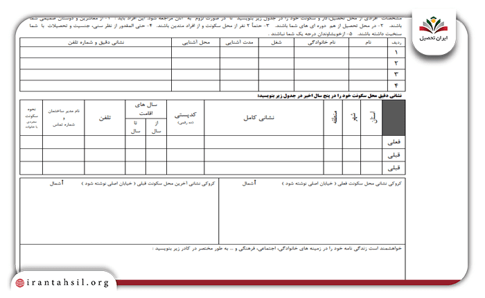 فرم ارزیابی مصاحبه فرهنگیان اطلاعات محل سکونت