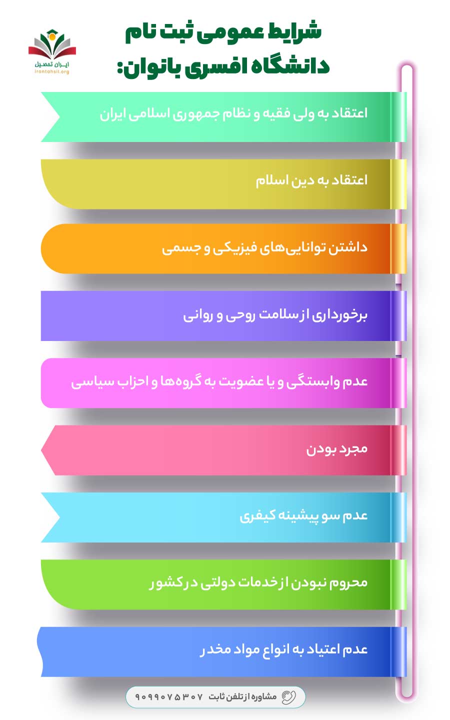 شرایط عمومی ثبت نام دانشگاه افسری بانوان 