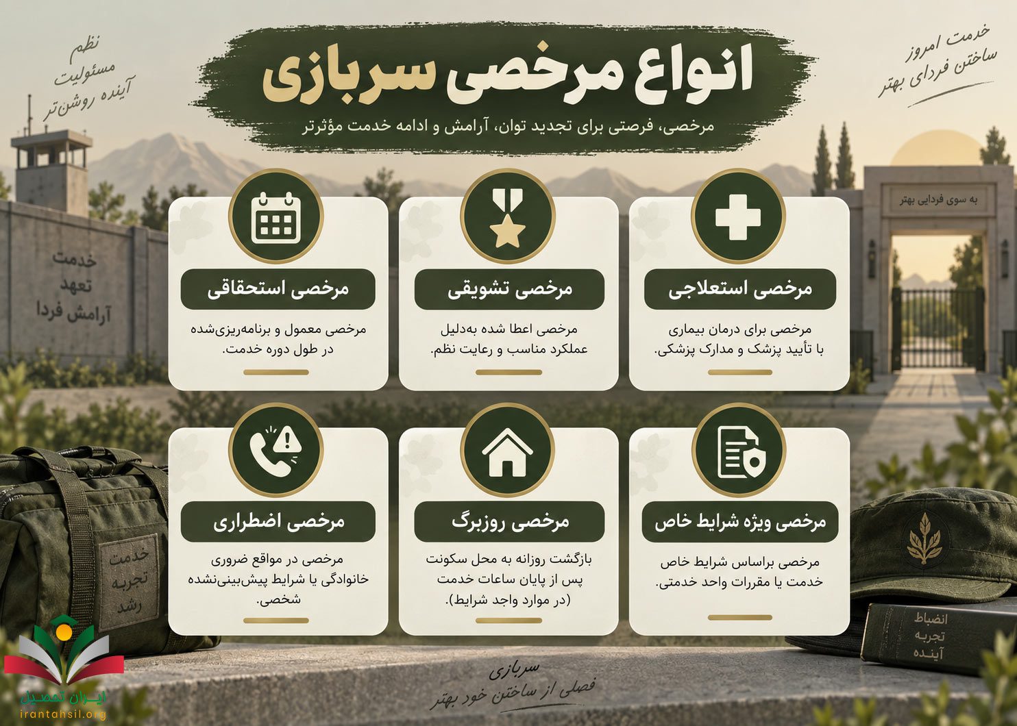 انواع مرخصی سربازی
