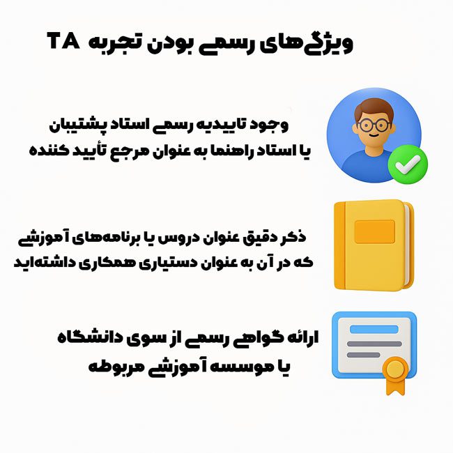ویژگی های رسمی بودن تجربه ta