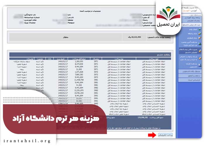 هزینه هر ترم دانشگاه آزاد