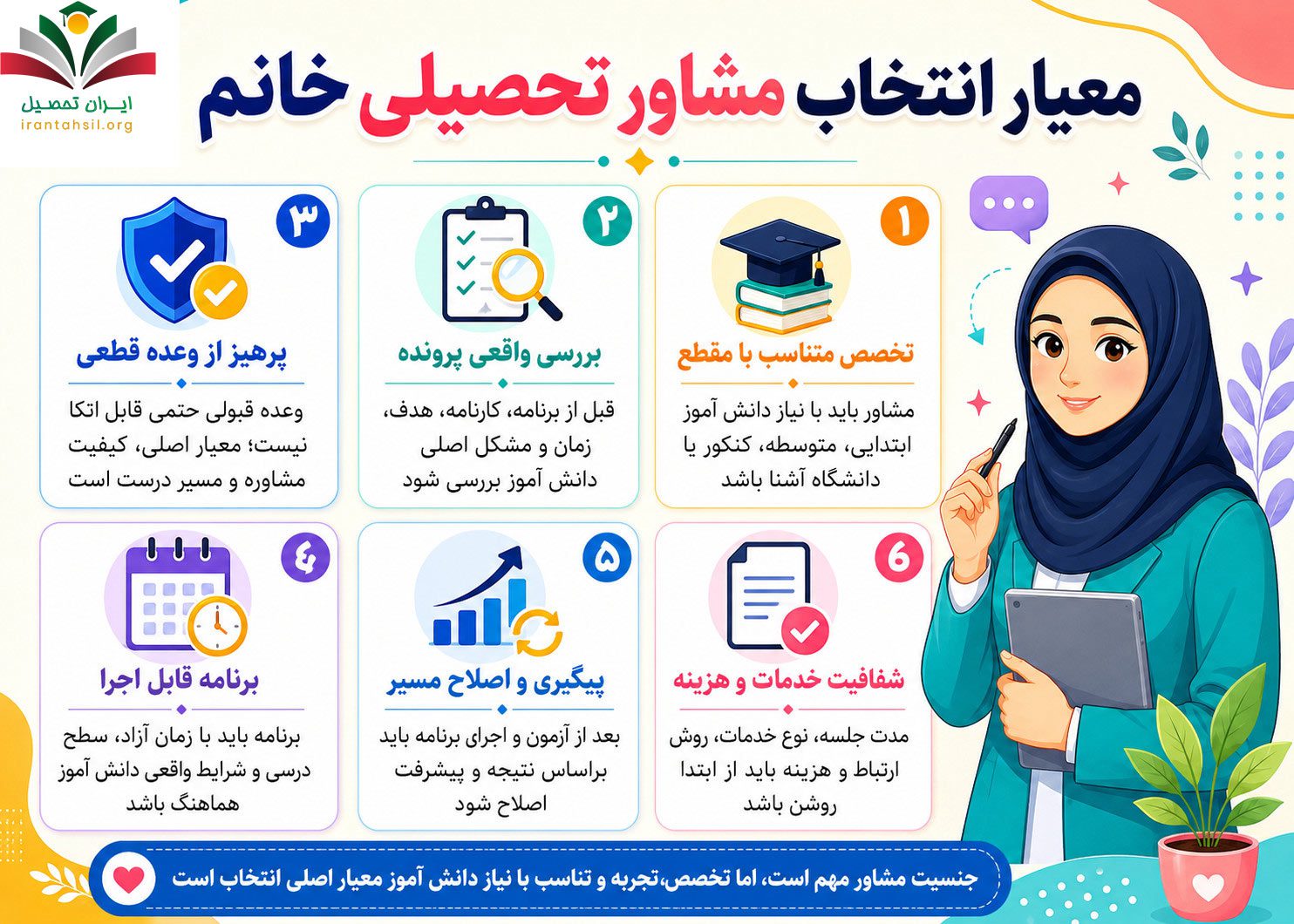 معیار انتخاب مشاور تحصیلی خانم