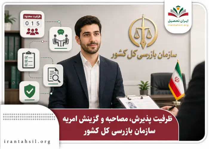 ظرفیت پذیرش مصاحبه و گزینش امریه سازمان بازرسی کل کشور